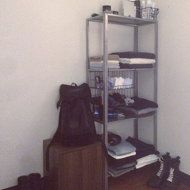 My Shelf,棚 IKEA,シンプル,一人暮らし,塩系に憧れる,インダストリアルも好き,1K noriの部屋