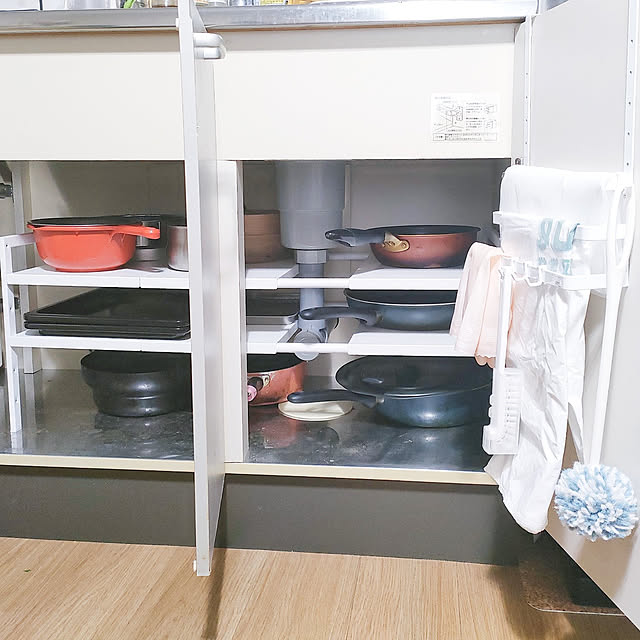 Kitchen,おうち見直しキャンペーン,RoomClipショッピング,山崎実業,シンク下収納,扉裏収納,ナチュラルインテリア,towerシリーズ,マンション暮らし makiの部屋