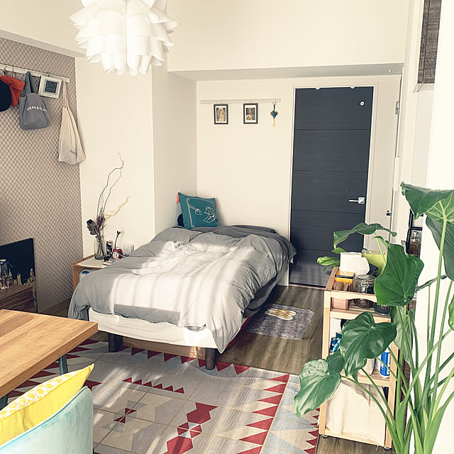 無印良品,一人暮らし,ドライフラワー,1R,照明,IKEA,観葉植物,Overview,1R/1K,ワンルーム　一人暮らし,1R 一人暮らし,ワンルーム sava0123の部屋