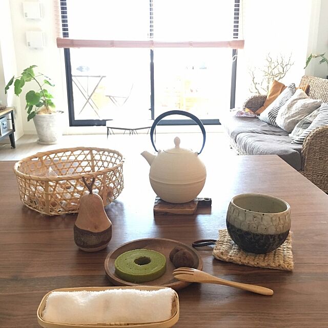 竹かご,お茶の時間,うつわ ,My Desk kiki__husの部屋
