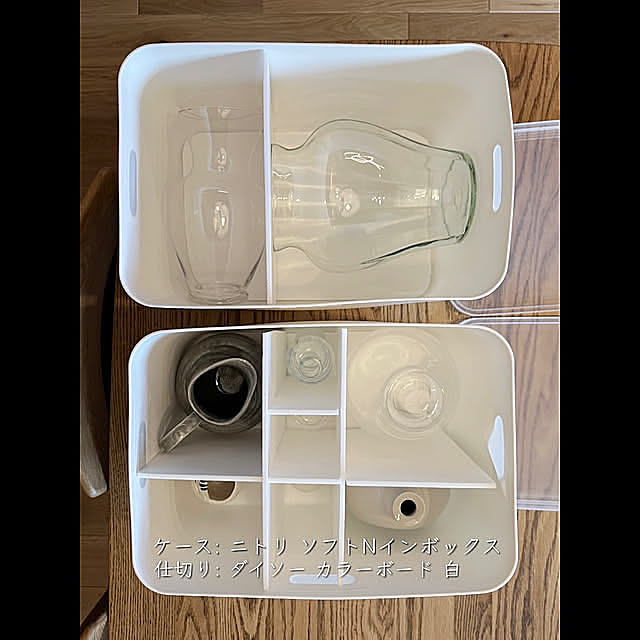 My Shelf,カラーボード,ダイソー,ソフトNインボックス,ニトリ,収納見直し,収納ケース,収納DIY,収納ボックス,収納アイデア,収納,フラワーベース収納,フラワーベース ガラス,フラワーベースを集めるのが好き♡,フラワーベース Minaの部屋