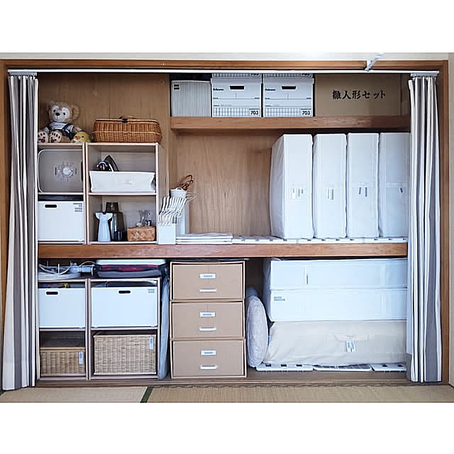 押入れ収納,シンプルインテリア,skubb,カラーボックス,Nインボックス,バンカーズボックス sachiの部屋