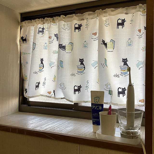 Kitchen,カフェカーテン,古民家,賃貸,ミニマリスト,ニトリ conatuの部屋