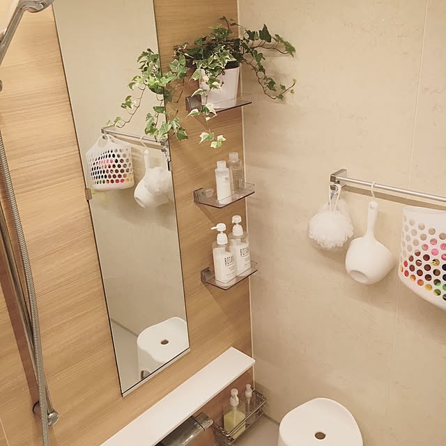 Bathroom,ダイソー,おもちゃ収納,アイビー,お風呂,IG→kikilala.003,グリーンのある暮らし,こどもと暮らす。,ナチュラル,セリア,IKEA,無印良品,100均 kikilalaの部屋