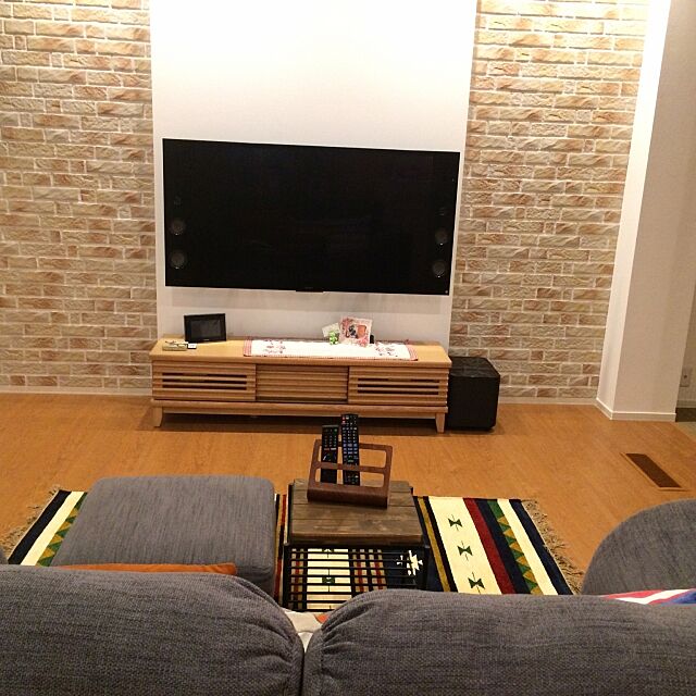 Lounge,壁掛けテレビ,IKEA,ナチュラル,照明 wyの部屋