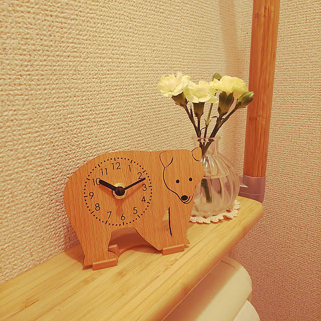 Bathroom,セリア,時計,カーネーション,時間が気になる…,ベア miyukiの部屋