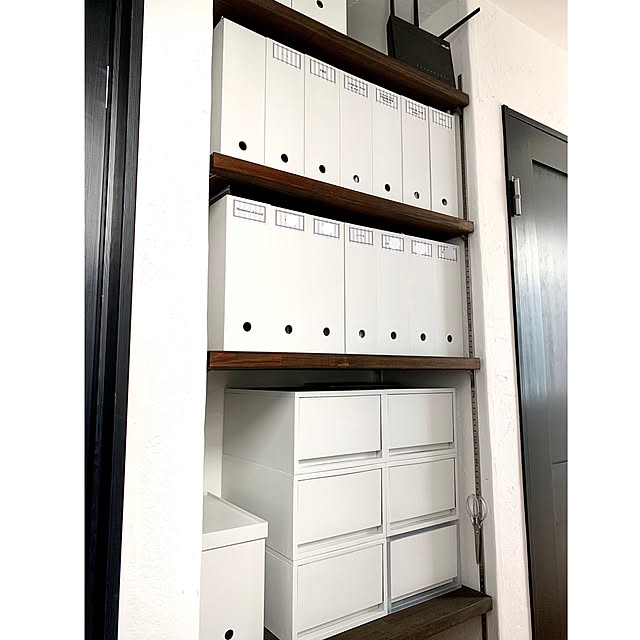 My Shelf,収納アイデア,収納,ルーター収納,ルーター隠し,シンプル,モノトーン,ポリプロピレンケース,無印良品,シンデレラフィット,漆喰,ねこのいる日常,ニッチ,My Shelf nyago__の部屋