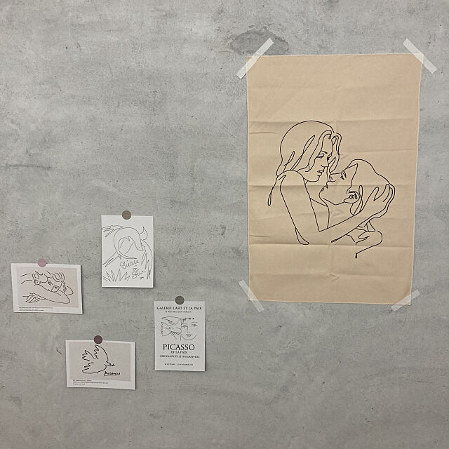 ファブリックポスター,韓国風インテリア,一人暮らし,漆喰壁DIY,DIY,On Walls Shioriの部屋