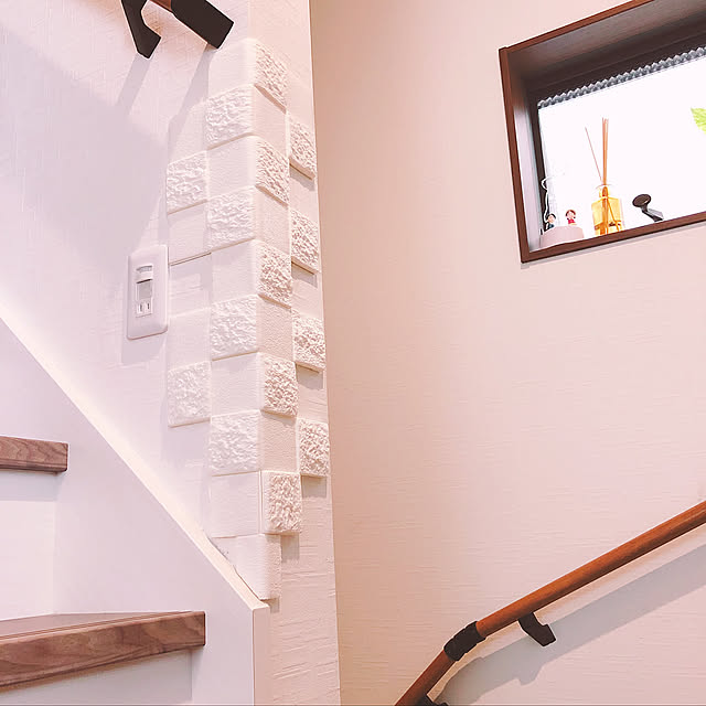 サンドブロック柄,リメイクシート レンガ,セリア,建売住宅,DIY,いつもいいねありがとうございます♡,半注文住宅,20坪の家,On Walls chacoの部屋