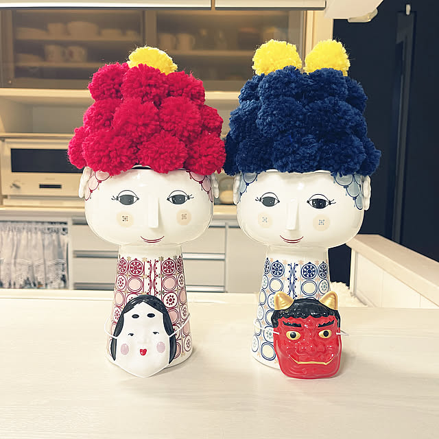 カルディ,カルディ　鬼のお面,赤鬼と青鬼,ビヨン・ヴィンブラッド,bjorn wiinblad,節分,マンション暮らし,北欧雑貨好きです。,北欧雑貨,Kitchen mirulanaの部屋