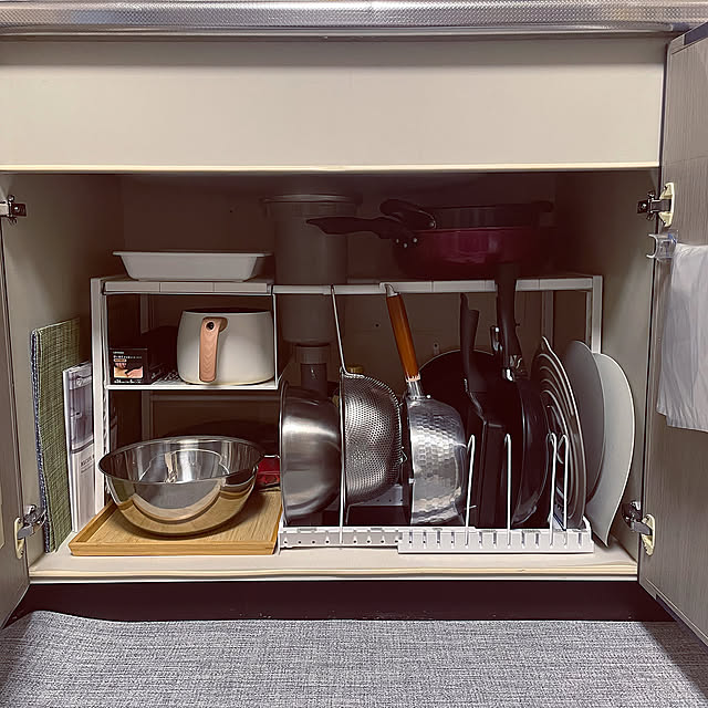 Kitchen,じゃない使い方,キッチン収納,ニトリ,シンク下収納,IKEA,賃貸,築30年,3人家族,狭い賃貸,40m²,整理収納,観音開き,機能的な収納,収納が少ない家 spacecat_369の部屋