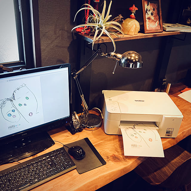 DCP-J1200N,FIRSTTANK,ブラザープリンター,暮らしのハンドブック2023,プリンター置き場,プリンター,書斎,無垢机,My Desk,DIY gavasの部屋