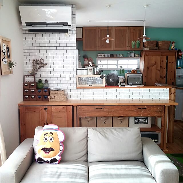 Overview,狭小住宅,静岡県民,IKEA,halさん♡,ダイソー,DIY,有孔ボード,ドライフラワー,100均,12坪,サブウェイタイル風壁紙 Misatoの部屋
