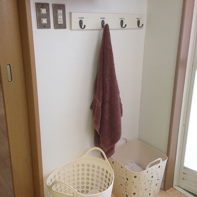 Bathroom,バスタオル掛け,タオル掛けDIY,カジタノ Kinanの部屋
