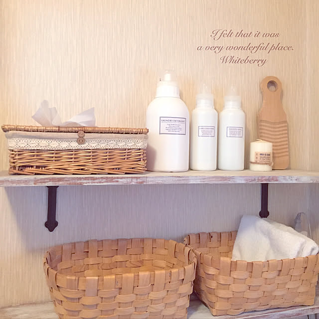 Bathroom,セリア,かご収納,洗剤ラベル,洗剤用ボトル Whiteberryの部屋