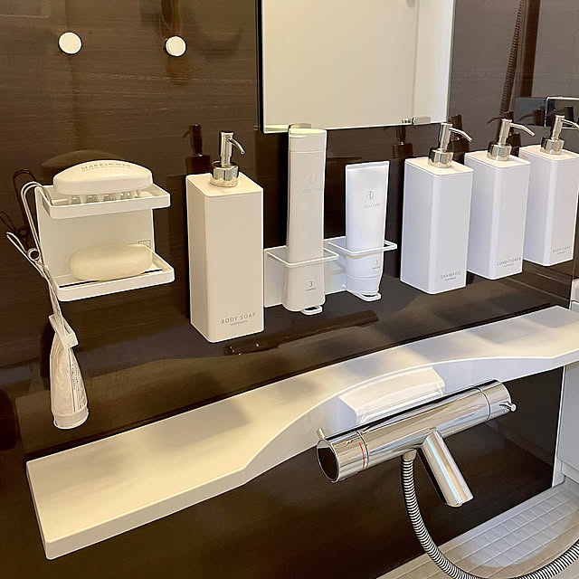 Bathroom,マグネットバスルームソープトレー,2人暮らし,山崎実業,ボトルホルダー,チューブホルダー,浴室用ラック,日替わり投稿企画☆土曜日 yasuyo66の部屋