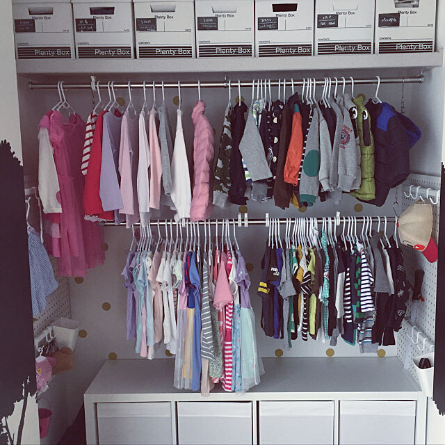 My Shelf,子供服収納,クローゼット収納,IKEA,掛ける収納 kurashi.naturalの部屋