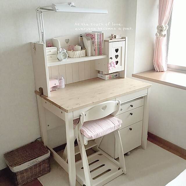 My Desk,子供部屋女の子,イトーキ,学習机,ナチュラル,マンション　ナチュラル,ナチュラルが好き,ナチュラル同盟♡,かご大好き♡,ギンガムチェック kanodeの部屋