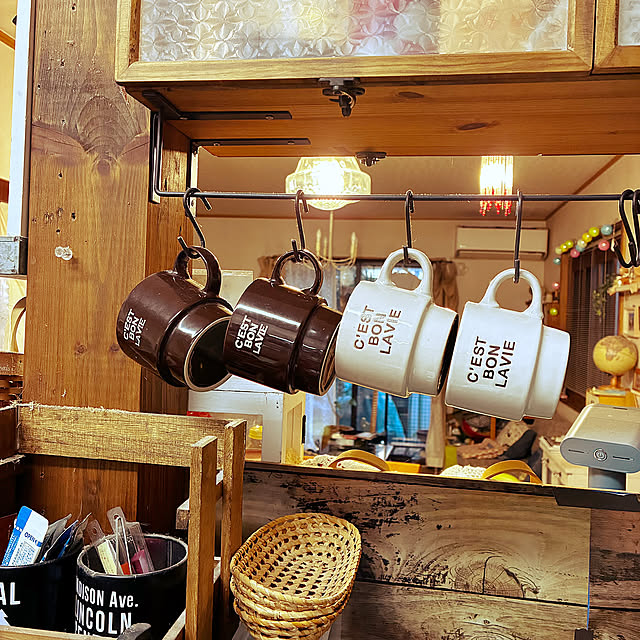 Kitchen,マグカップ,カフェ風,DIY,すのこ棚DIY,セリア buchikoの部屋