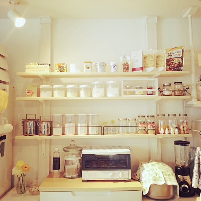 My Shelf,ディアウォール,IKEA,DIY,1×4材,2×4材,制作費約￥5000,幅140cm,seria,キッチン収納,賃貸マンション,1R,1Rの収納 shirokumaの部屋