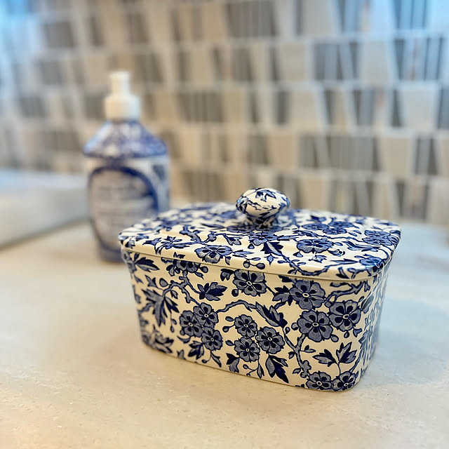 Bathroom,食器好きな人と繋がりたい,洗面所,海外インテリア,お気に入りアイテム,造作洗面台,海外インテリアに憧れる,タイル洗面台,burleigh,バーレイ,リノベーションマンション,マイホームインテリア,部屋づくりを楽しむ,コットンケース,コットン入れ ymの部屋