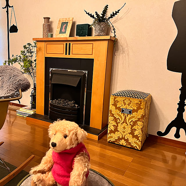 Lounge,イームズチェア ヴィンテージ,ステッカー好き,IKEA,雑貨,DIY,マントルピース,フェイクグリーン YYIの部屋