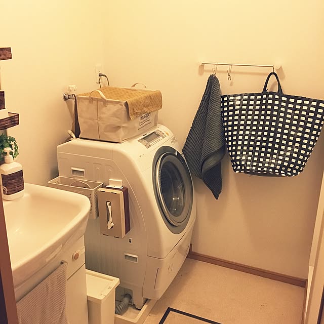 Bathroom,こどもと暮らす。,脱衣所,100均,ダイソー,IKEA,北欧インテリア,賃貸,賃貸でも諦めない！,転勤族 merucyanの部屋