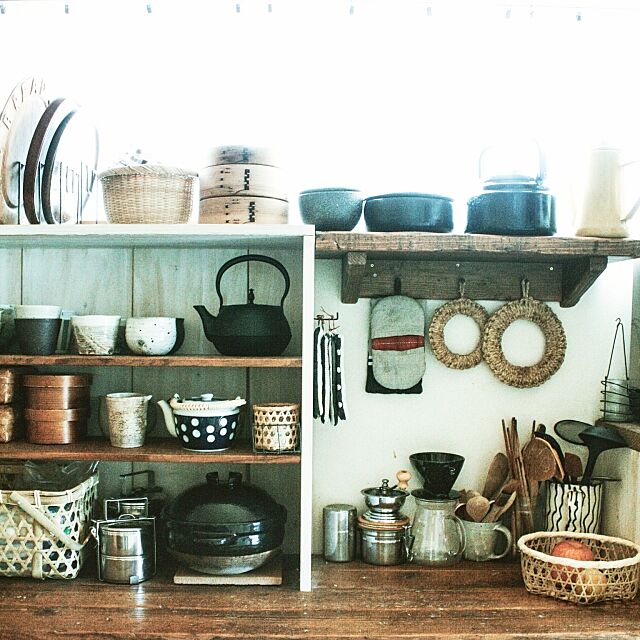 Kitchen,DIY,レトロ,和,生活感,かまどさん,キッチン収納 makoroの部屋
