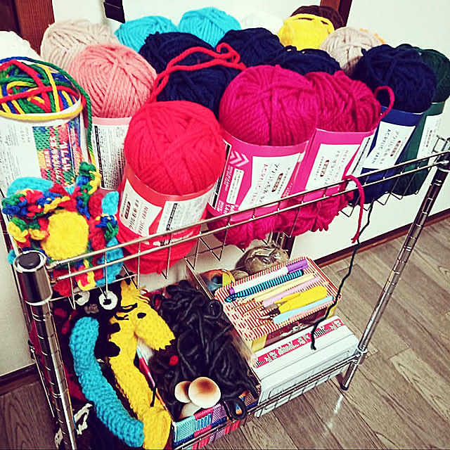 毛糸収納,100均,ダイソー mikiteaの部屋