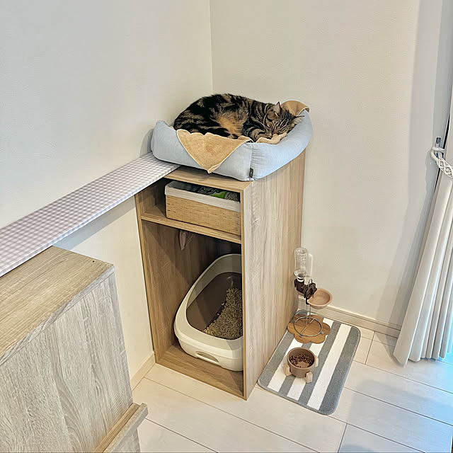 猫トイレスペース,リメイク,カラーボックス,DIY♡,見て頂き感謝です♪,ダイソー,3COINS,いつもいいねありがとうございます♡,ROWYA,My Shelf b.bの部屋