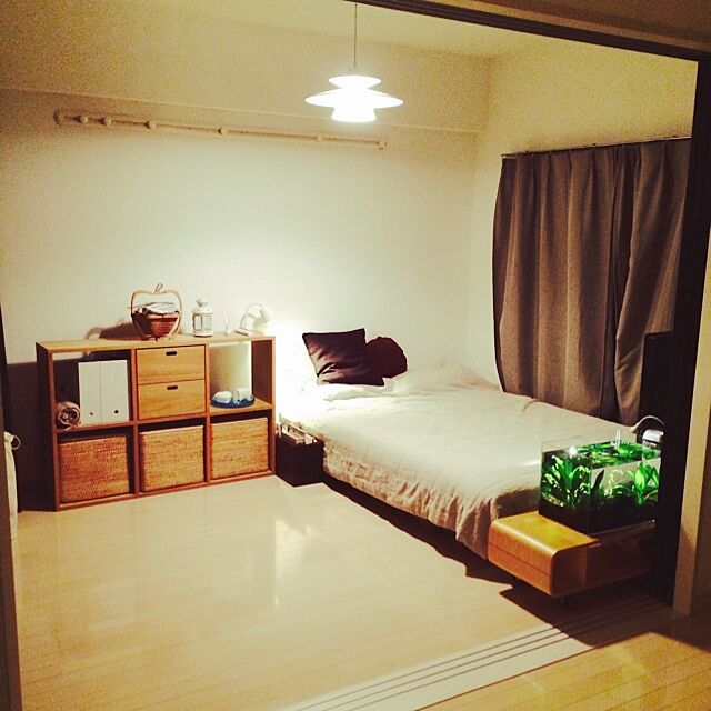 Bedroom,模様替え,IKEA,ペット,照明,収納,無印良品,断捨離 kdnの部屋