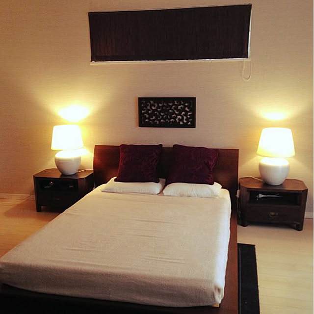 Bedroom,暮らしの一コマ,アジアン,バリ,ホテル,オリエンタル,モダン アジアン リゾート,ホテルライク,IKEA,無印良品,照明,RoomClip mag ayaya-1220の部屋