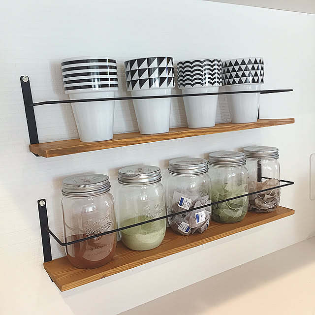 Kitchen,セリア,ウォールシェルフ,IKEA,お茶コーナー,楽天で買ったもの gomashioの部屋