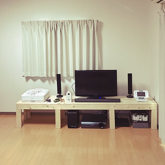 Lounge,パソコン周り,スピーカー,ゲーム機,DIY,テレビ台DIY,賃貸DIY,ツーバイフォー材,ワンバイフォー材,テレビ台,ハンドメイド na0131の部屋