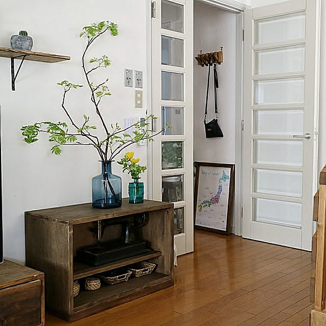 Lounge,DIY女子,収納DIY,古民家風,アンティーク風,カフェ風インテリア,いいね、フォローありがとうございます！,手作り家具,古家具のある空間,丁寧な暮らしがしたい,心地よい暮らし fumi_3の部屋