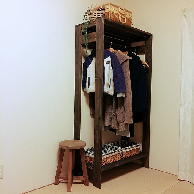 On Walls,和室,DIY,ハンガーラック,オイルステイン ウォルナット ichigo100の部屋