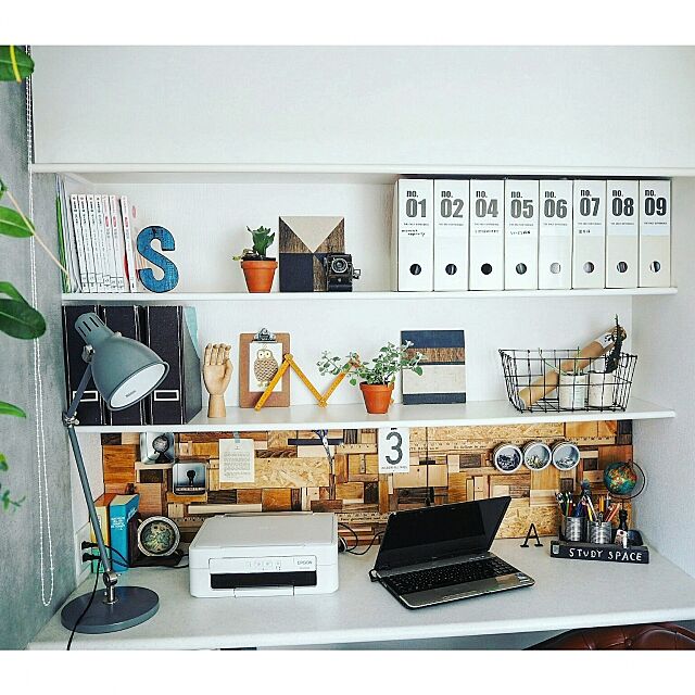 My Desk,書斎,DIY,端材,デスクライト,PCスペース,セリア,常備菜,収納,ダイソー asasaの部屋