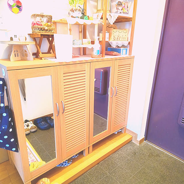 Entrance,木製家具,生活感丸出し,皆さんに感謝です(*˙˘˙*)ஐ,自分らしい部屋作り,RCの出会いに感謝♡,RCに感謝❤︎です,ニトリ,シューズボックス mariaの部屋
