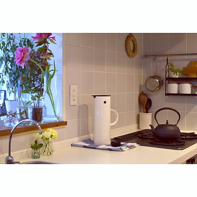 Kitchen,IKEA,無印良品,北欧,花,南部鉄器,oigen,鉄瓶,classic jug,stelton,植物のある暮らし,グリーンのある暮らし takaの部屋