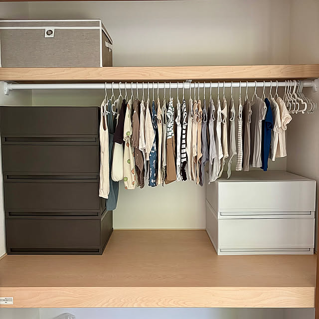 衣装ケース,プラストベーシック,プラスチックケース,収納ケース,つっぱりハンガーラック,つっぱり棒の活用法,つっぱり棒収納,クローゼットの中,和室の収納,和室の押入れ,和室,つっぱり棒,高台,山の中,ベビー服ハンガー,ベビー服収納,子供服クローゼット,子供服収納,赤ちゃんグッズ,赤ちゃん用品,赤ちゃんの服 N.の部屋