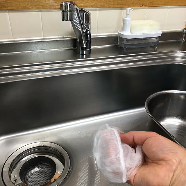 洗剤ボトルandスポンジ置き,排水口ネット,毎日のちょこっと掃除,シンク掃除,Kitchen ikubooの部屋
