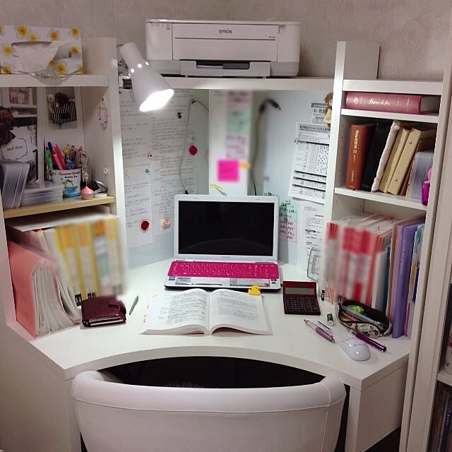 My Desk,プリンター,パソコン,IKEA,IKEAデスク mamezoooの部屋