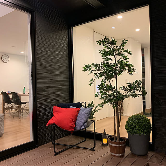 インナーテラス,シンプルな暮らし,カーテンのない暮らし,IKEA,テラス,シンプル,ACTUS,フェイクグリーン,Overview FUMIの部屋