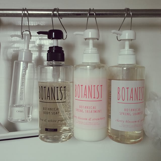 BOTANIST ♥,botanist,すっきり,春限定,吊るす収納,無印良品,Bathroom,整理整頓,整理収納,simple,シャンプーボトル,バスルーム milkの部屋