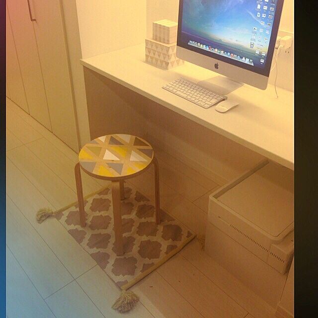 My Desk,FROSTA
,ジオメトリック,iMac,DIY,IKEA MATYの部屋