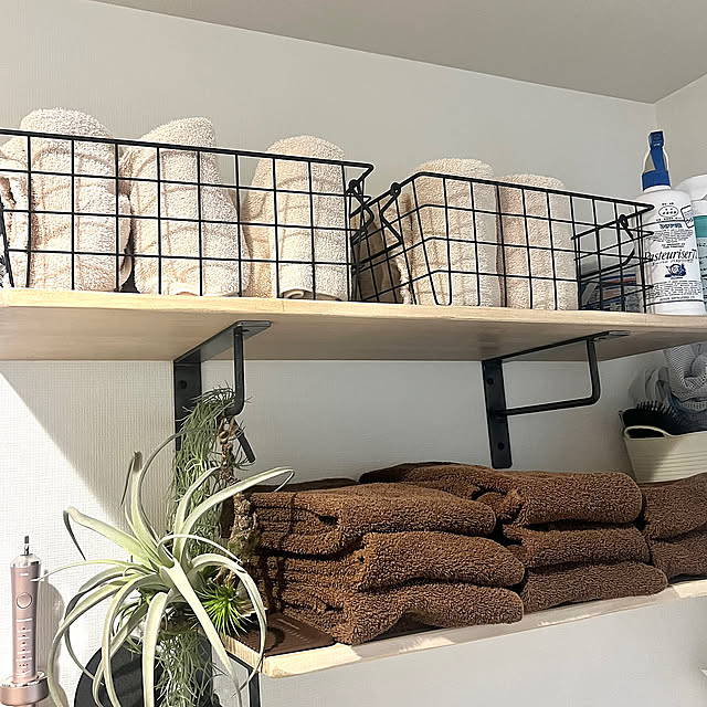 Bathroom,タオル収納,エアーかおる,DIY,モシャモシャモス,西海岸インテリア sum.tree.nの部屋