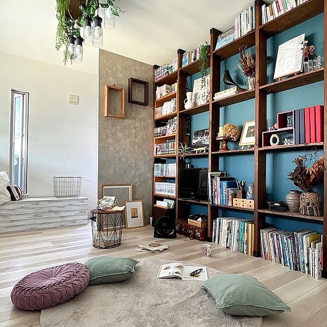 Overview,見せる収納,壁一面本棚,ディアウォール,DIY,ブックカフェ風,フリースペース,セカンドリビング,お気に入りの場所,春のスタンプラリー Miiの部屋