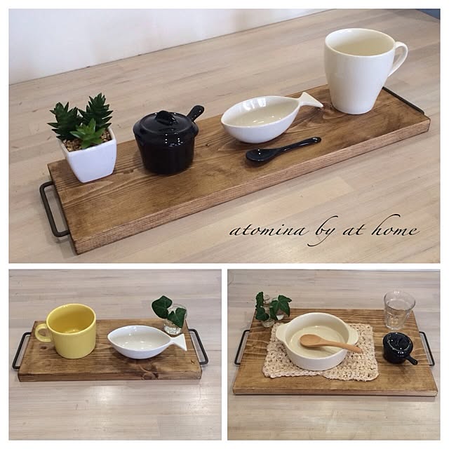 My Desk,2014.7.9,RC名古屋,RC三重支部,RC愛知,端材クラブ,かすがい,BRIWAX,フェイク多肉,キャンドゥ,カフェトレイ,aiちゃん情報で買ったミニ片手鍋♡,イッタラ,ナチュラルキッチン,しあわせトレイ♡ atominaの部屋