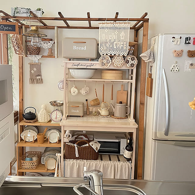 Kitchen,キッチン,手作り,イベント参加,ナチュラルインテリア,ナチュラルカラー,ホワイト×ベージュ,築18年目,築18年目のキッチン mippoko345の部屋