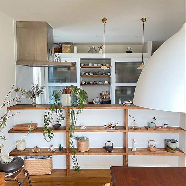 ナチュラル,雑貨,観葉植物,カフェ風,食器棚,Overview Shokanの部屋